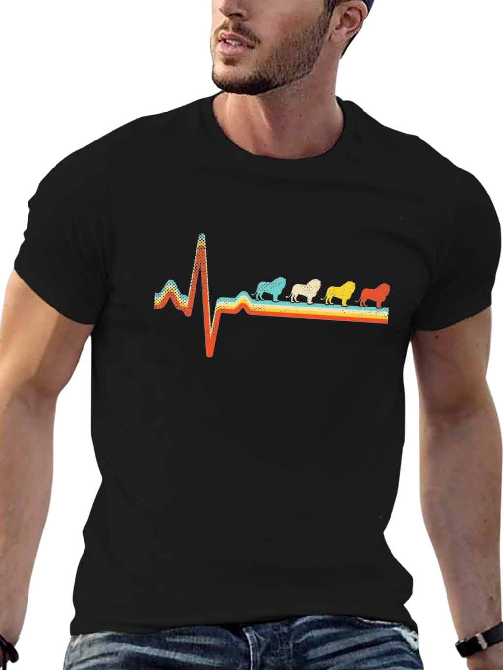 Retro Bulldog Heartbeat Graphic Tee