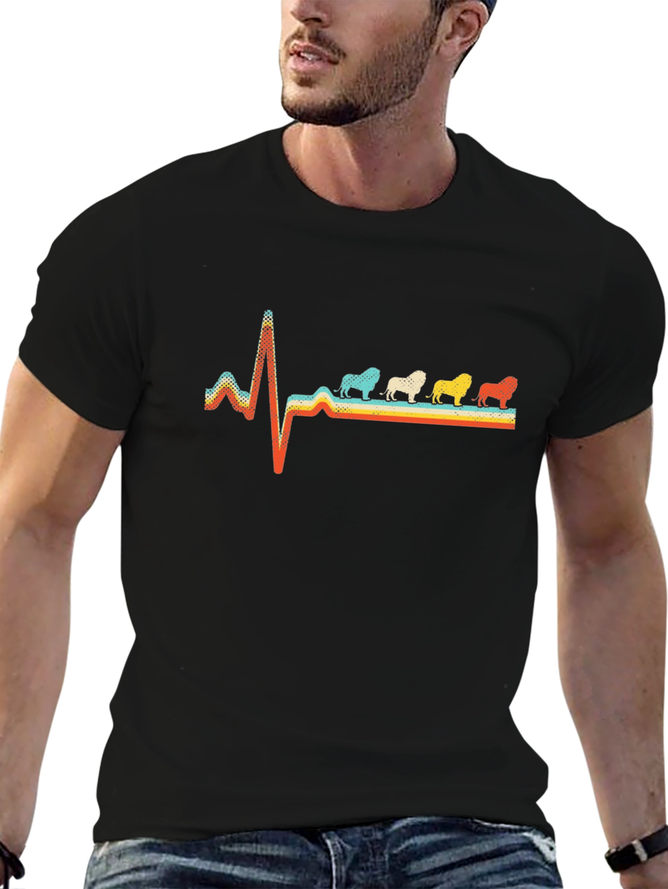 Retro Bulldog Heartbeat Graphic Tee