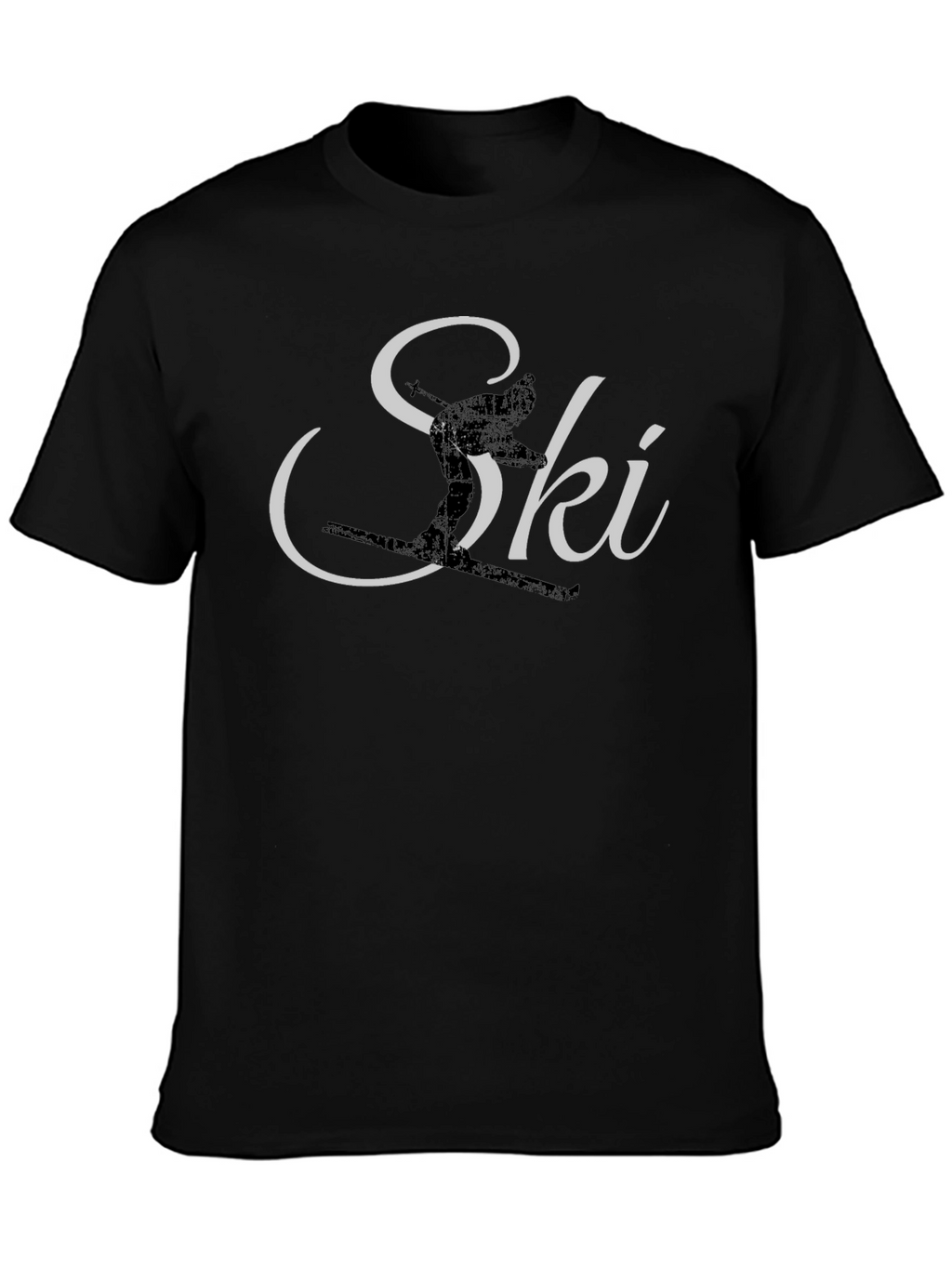 Ski Graphic Tee - Black Cotton T-Shirt