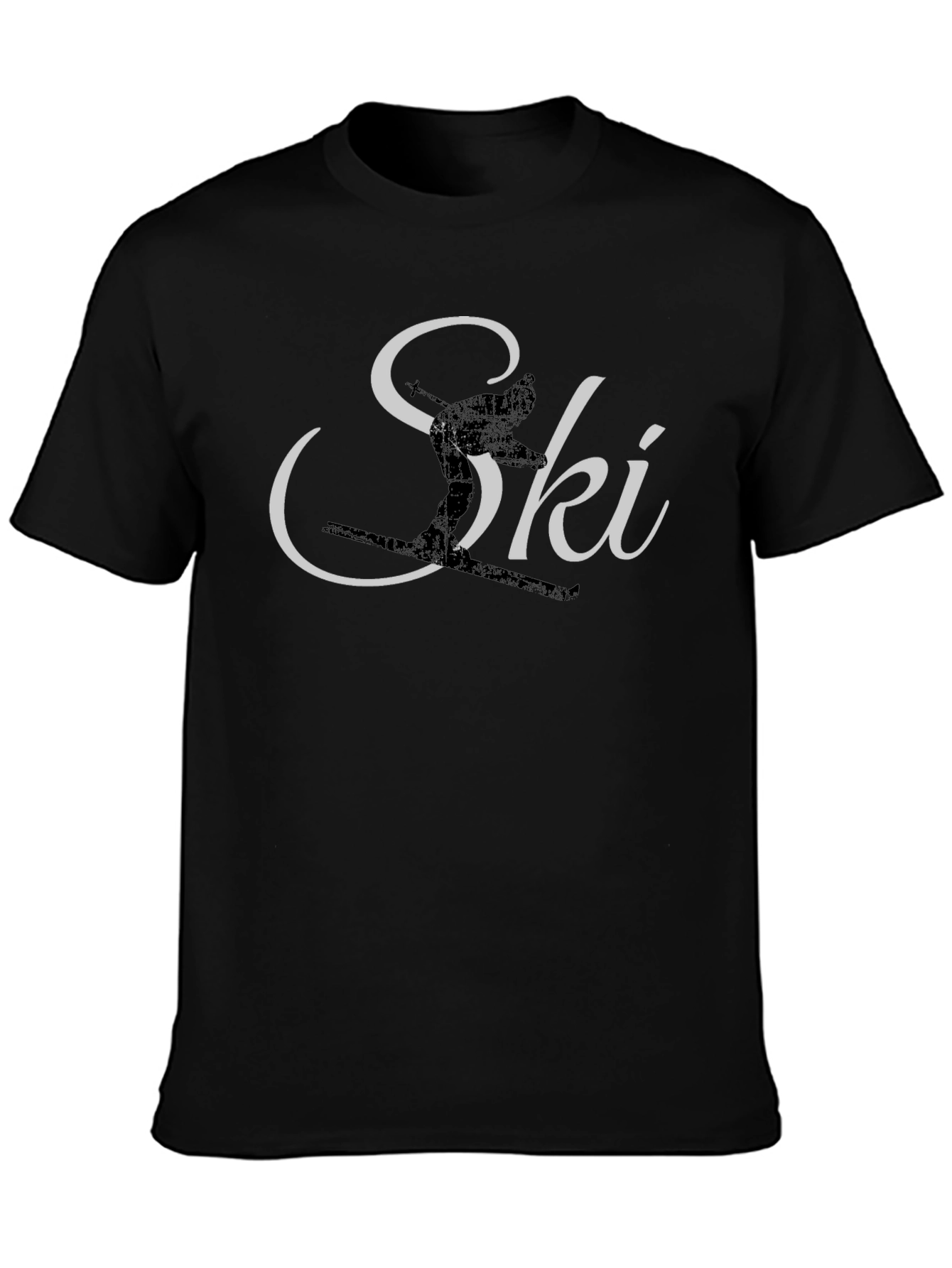 Ski Graphic Tee - Black Cotton T-Shirt