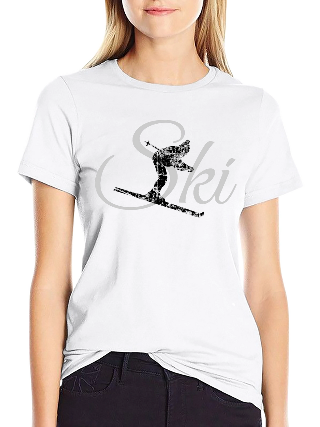 Ski Graphic Tee - Black Cotton T-Shirt