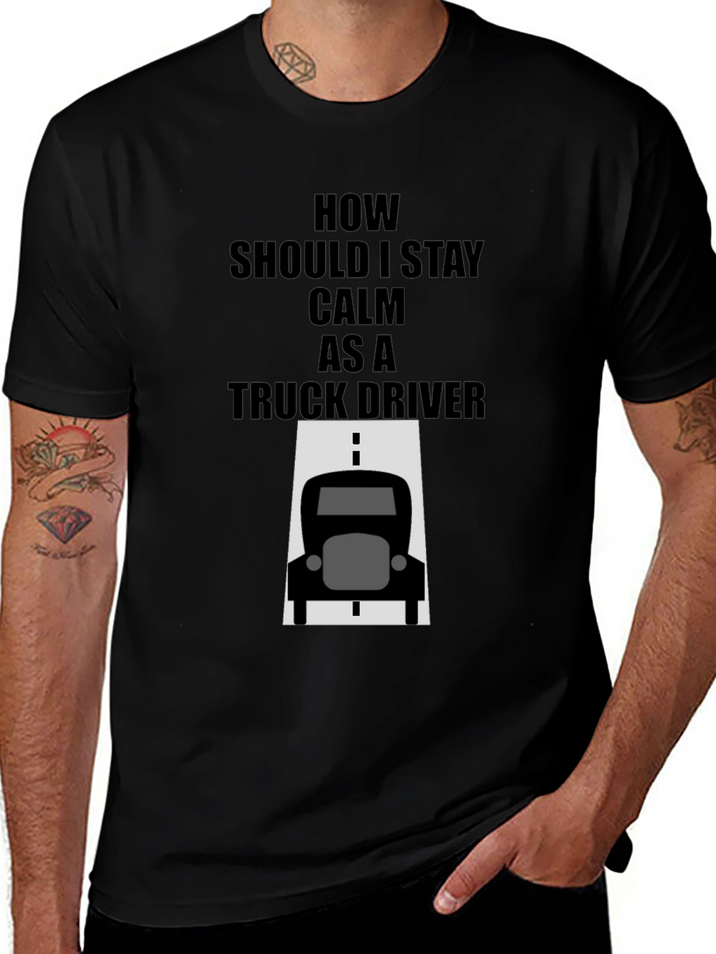 Calm Truck Driver Black T-Shirt
