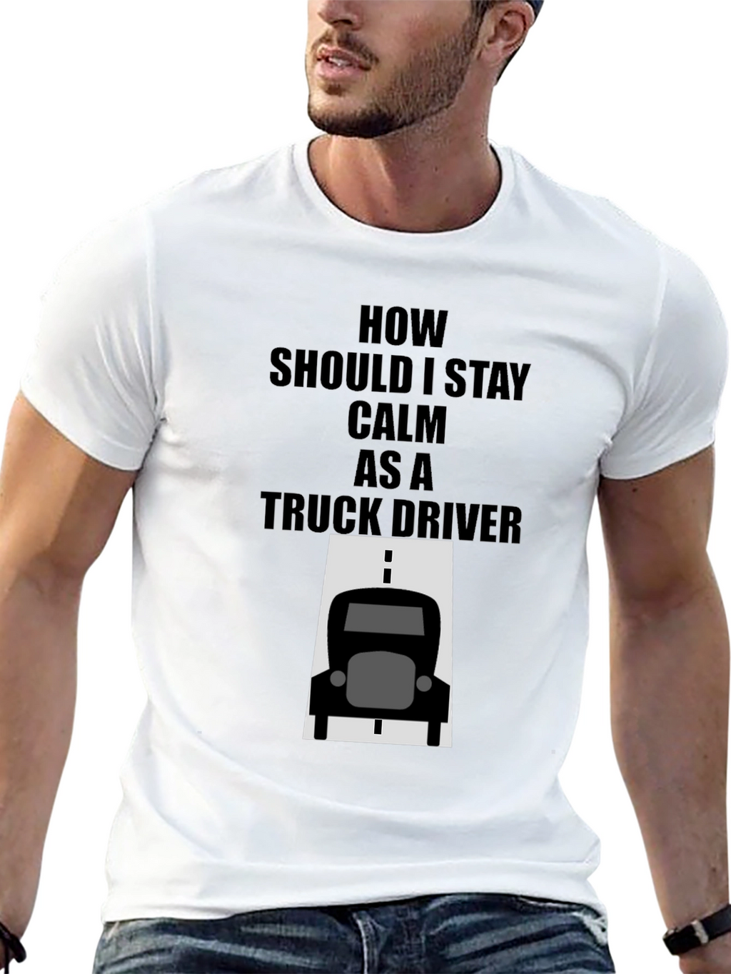 Calm Truck Driver Black T-Shirt