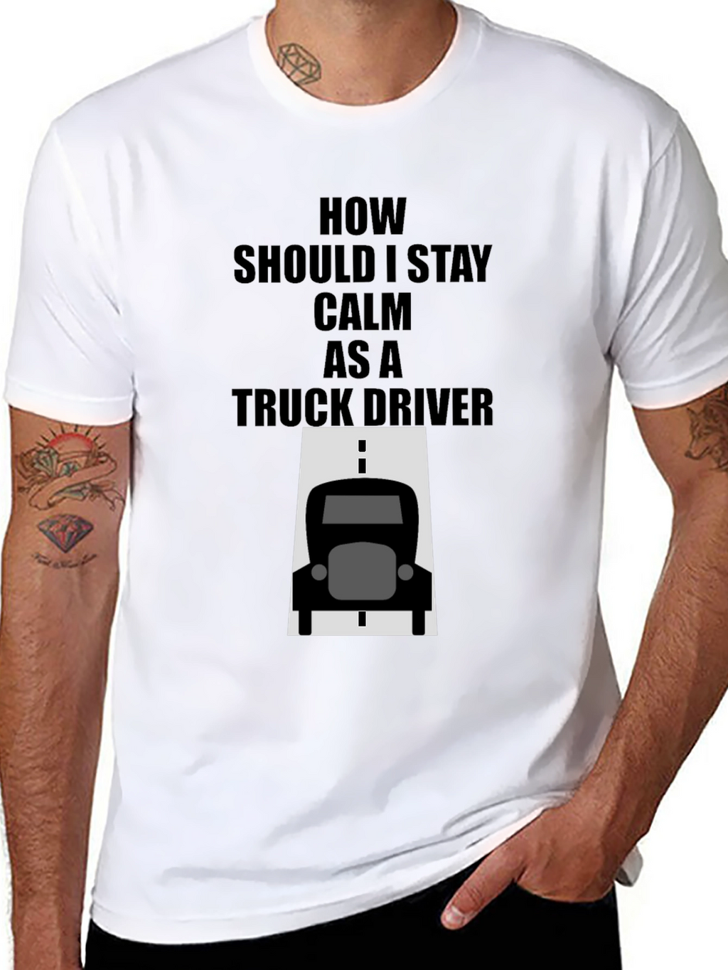 Calm Truck Driver Black T-Shirt