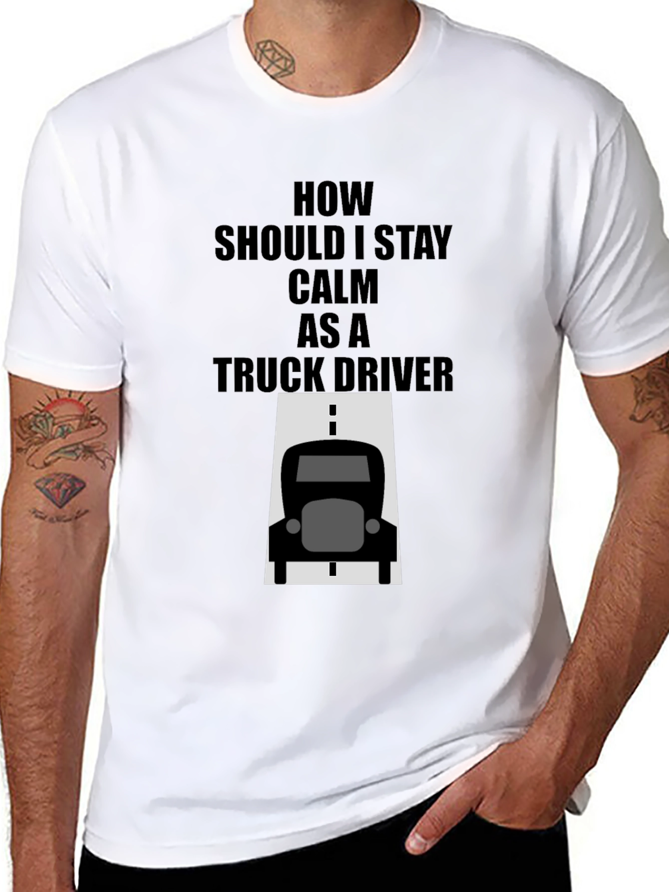 Calm Truck Driver Black T-Shirt