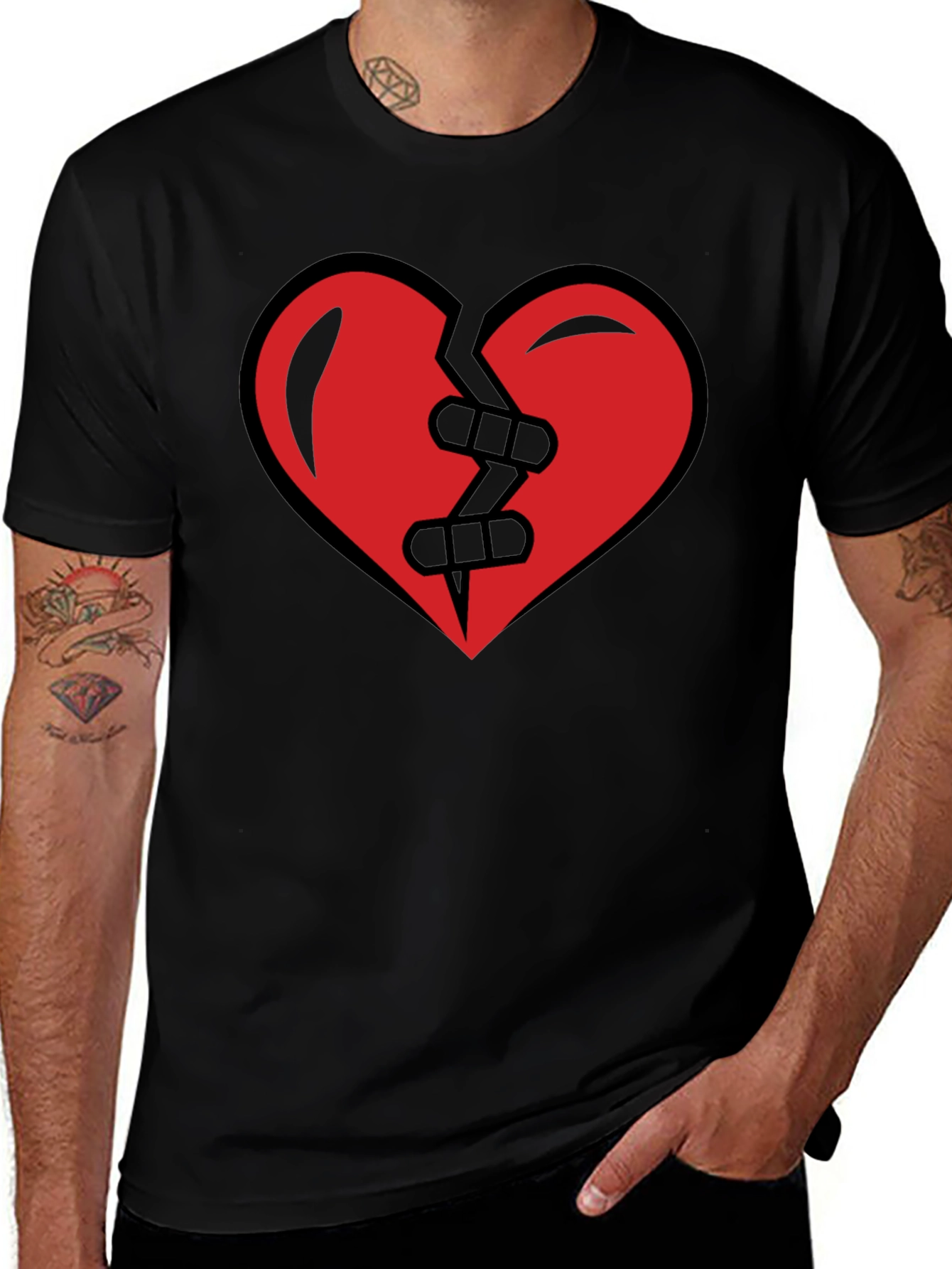 Mended Broken Heart T-Shirt - Black