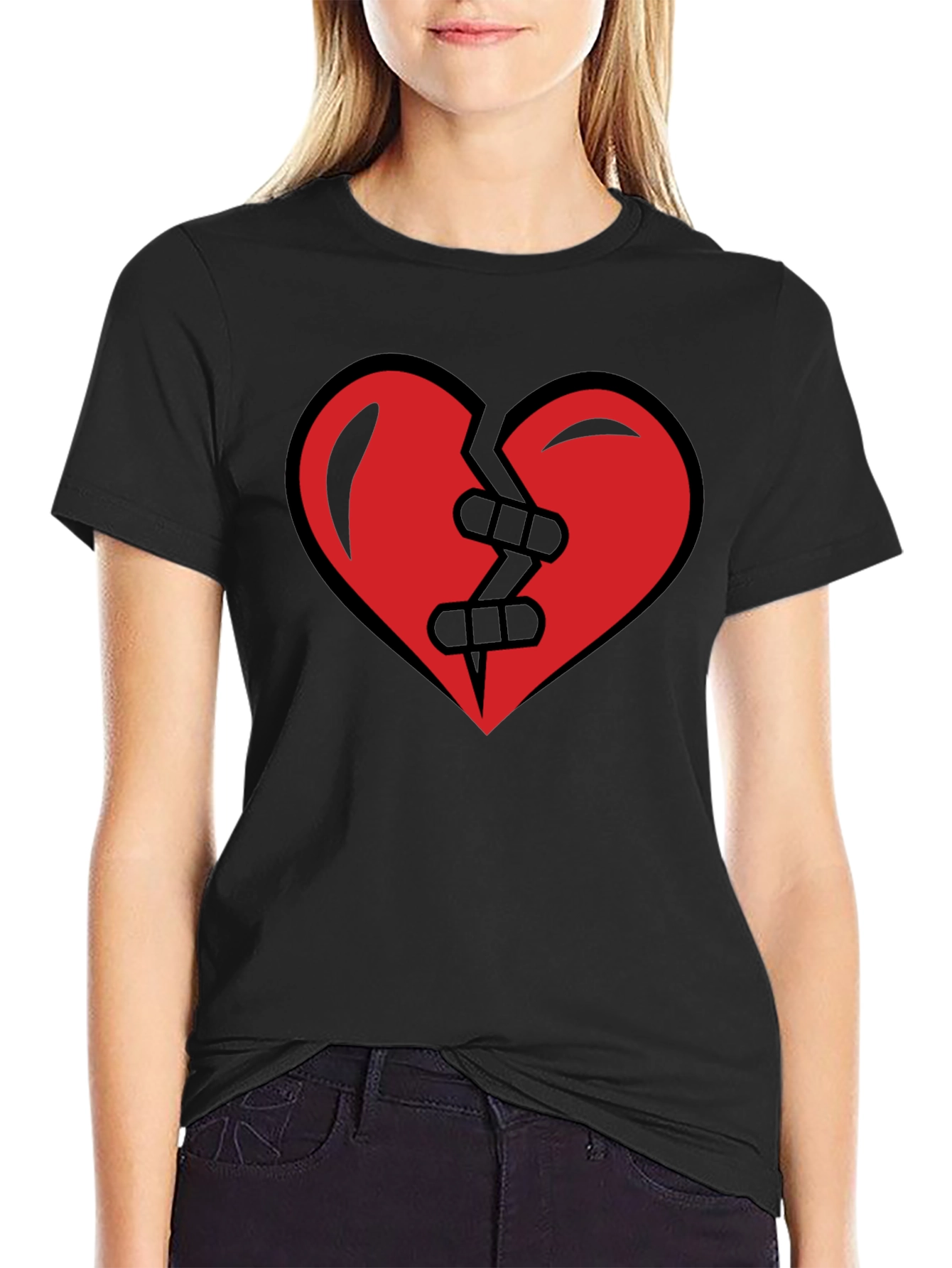 Mended Broken Heart T-Shirt - Black