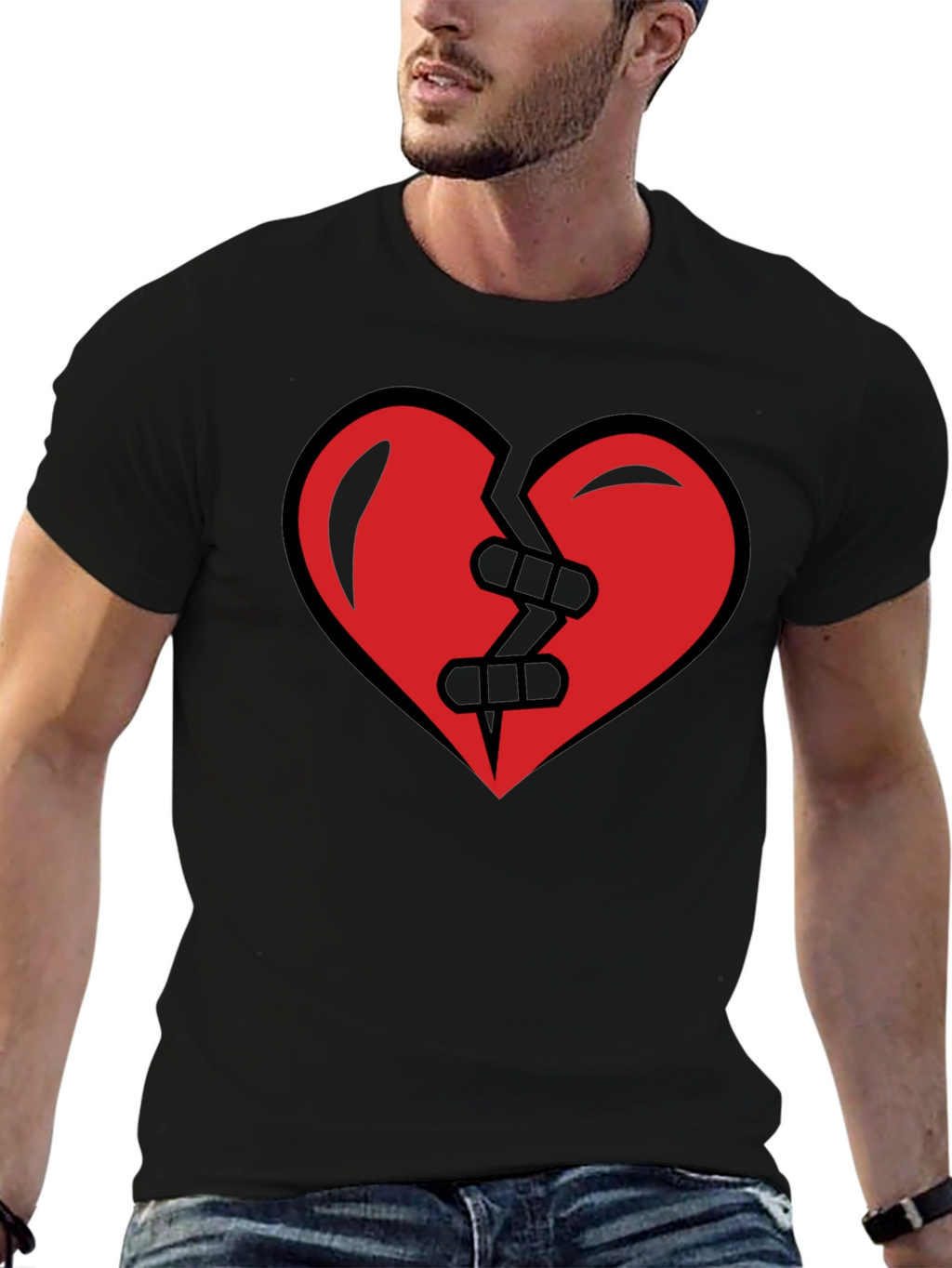 Mended Broken Heart T-Shirt - Black