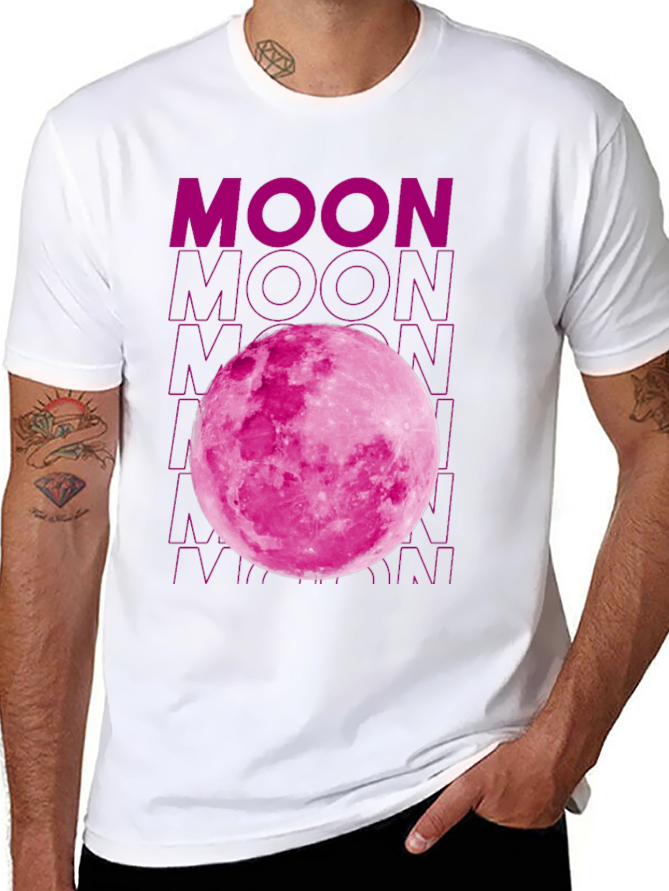 Pink Moon Graphic T-Shirt - Soft Cotton Blend
