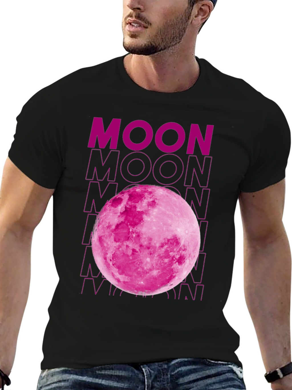 Pink Moon Graphic T-Shirt - Soft Cotton Blend