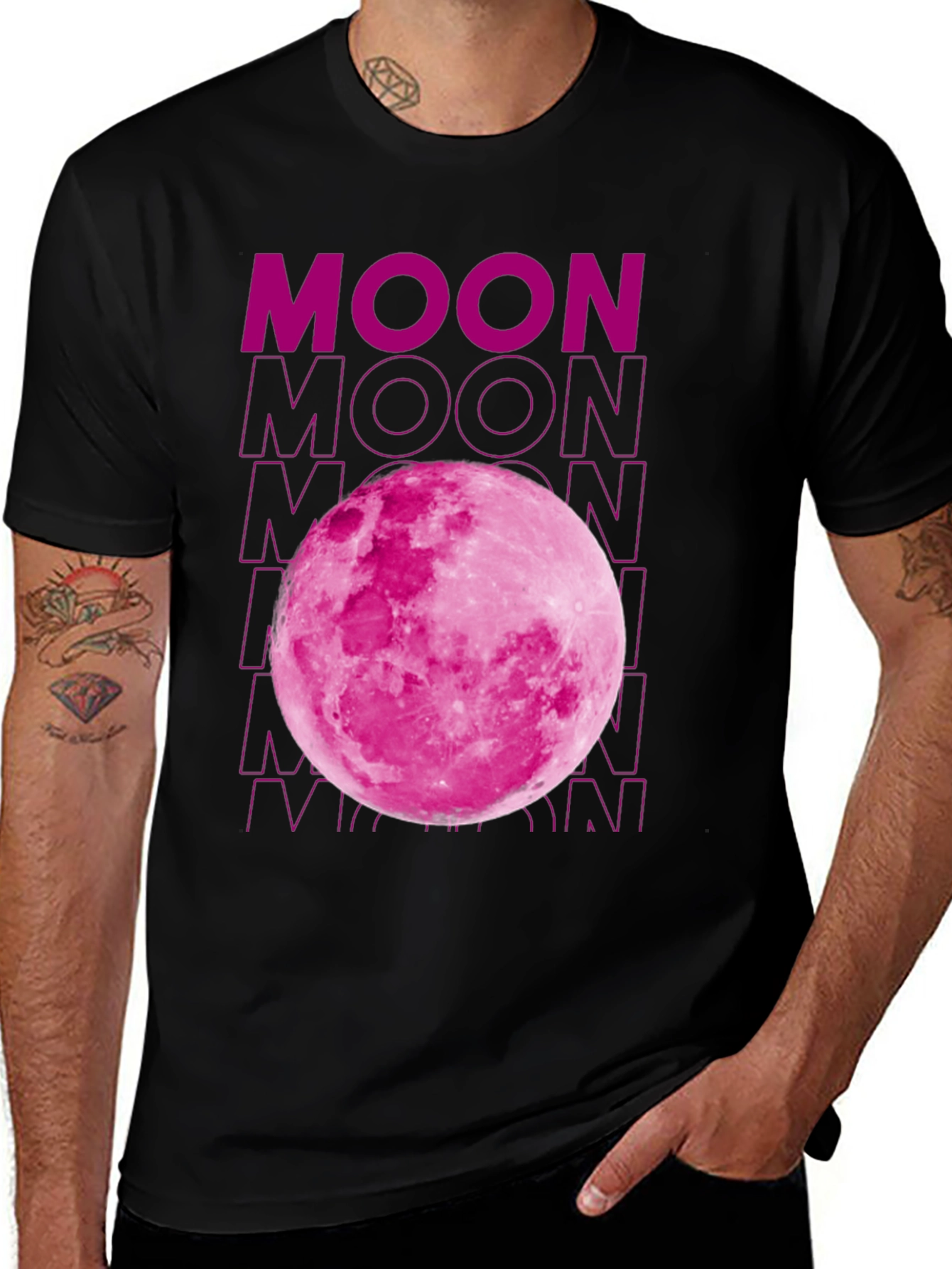 Pink Moon Graphic T-Shirt - Soft Cotton Blend