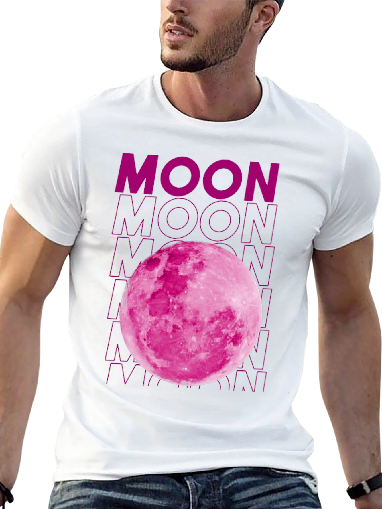 Pink Moon Graphic T-Shirt - Soft Cotton Blend