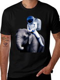 Astronaut Riding Elephant Graphic T-Shirt