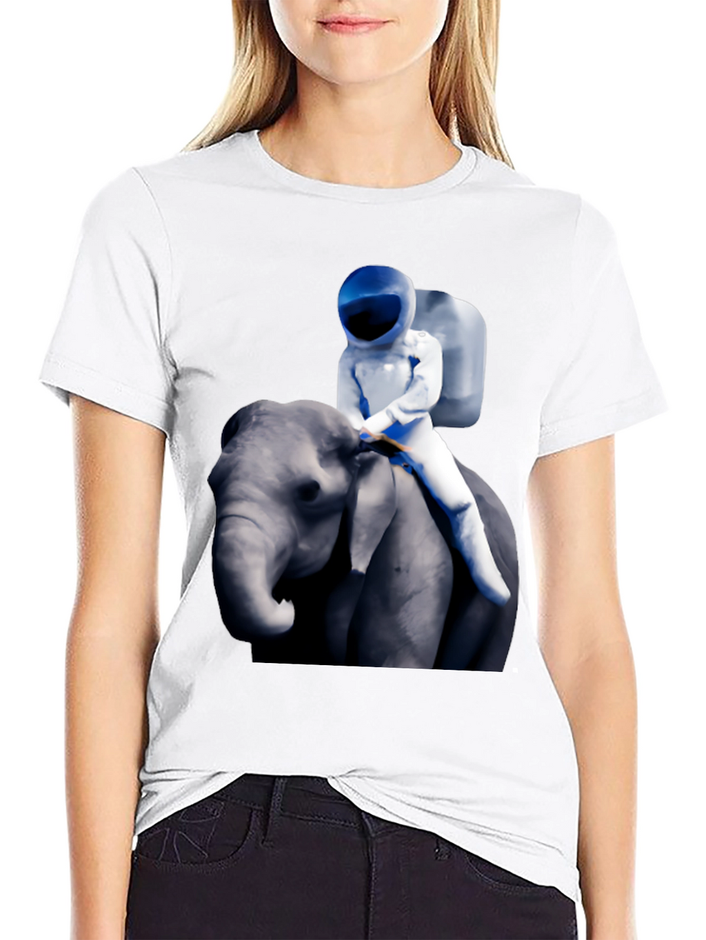 Astronaut Riding Elephant Graphic T-Shirt