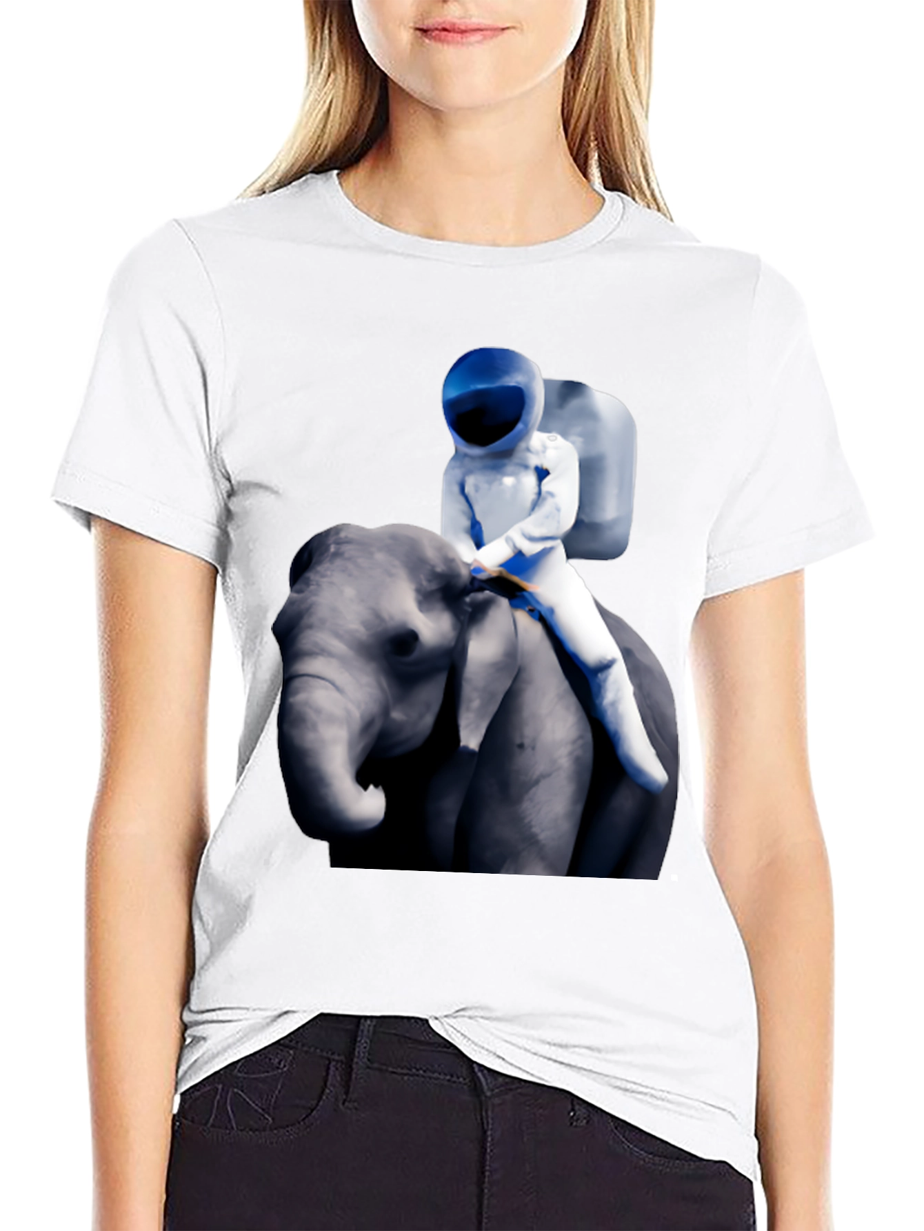 Astronaut Riding Elephant Graphic T-Shirt