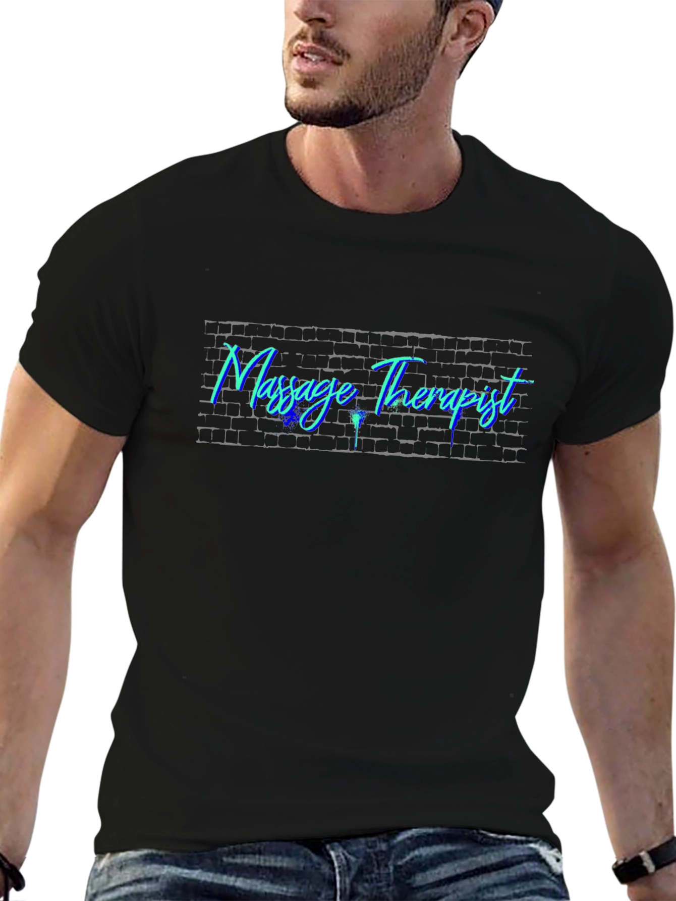 Massage Therapist Brick Wall Graphic Tee