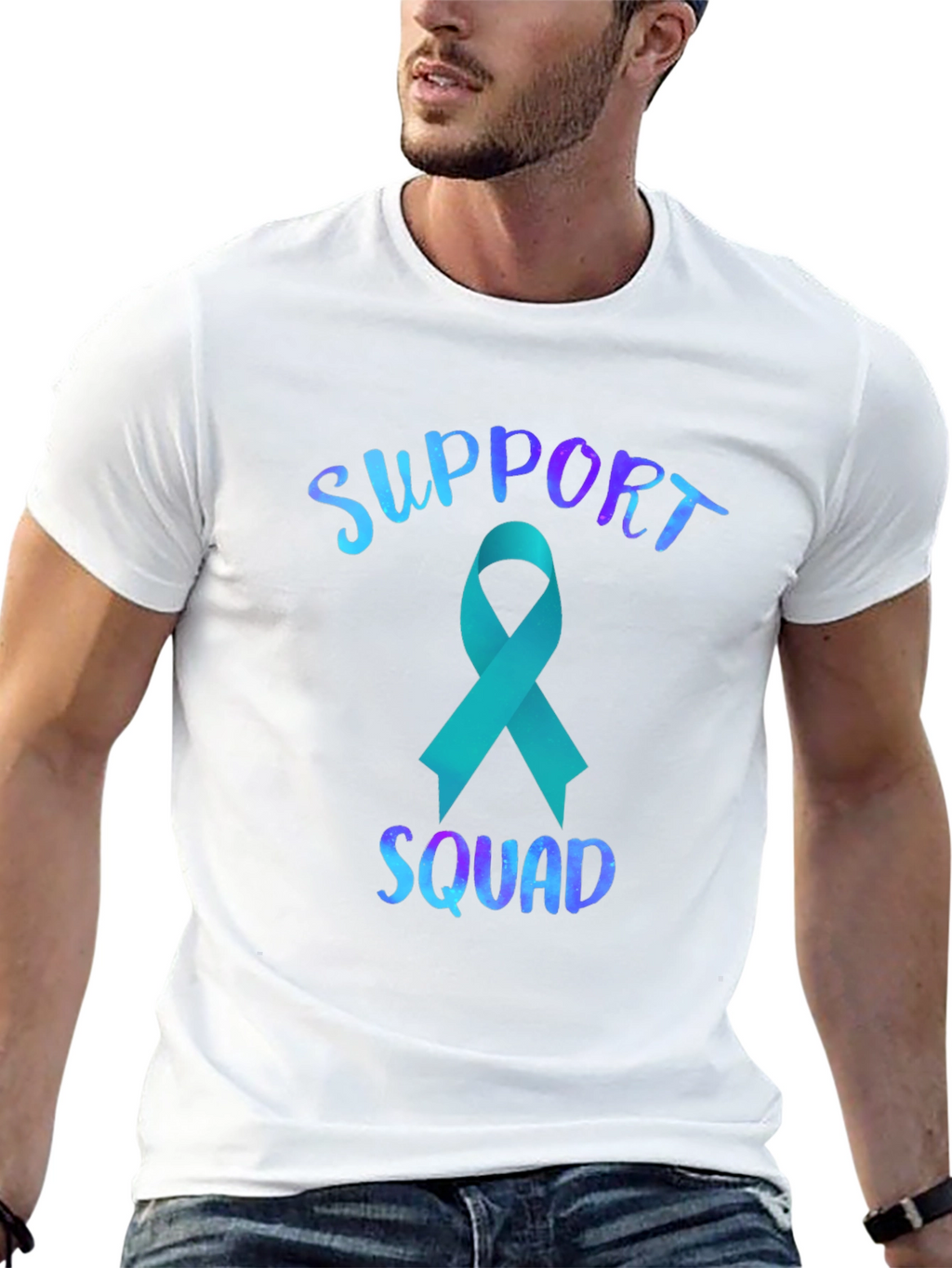 Support Squad Teal Ribbon Graphic Tee