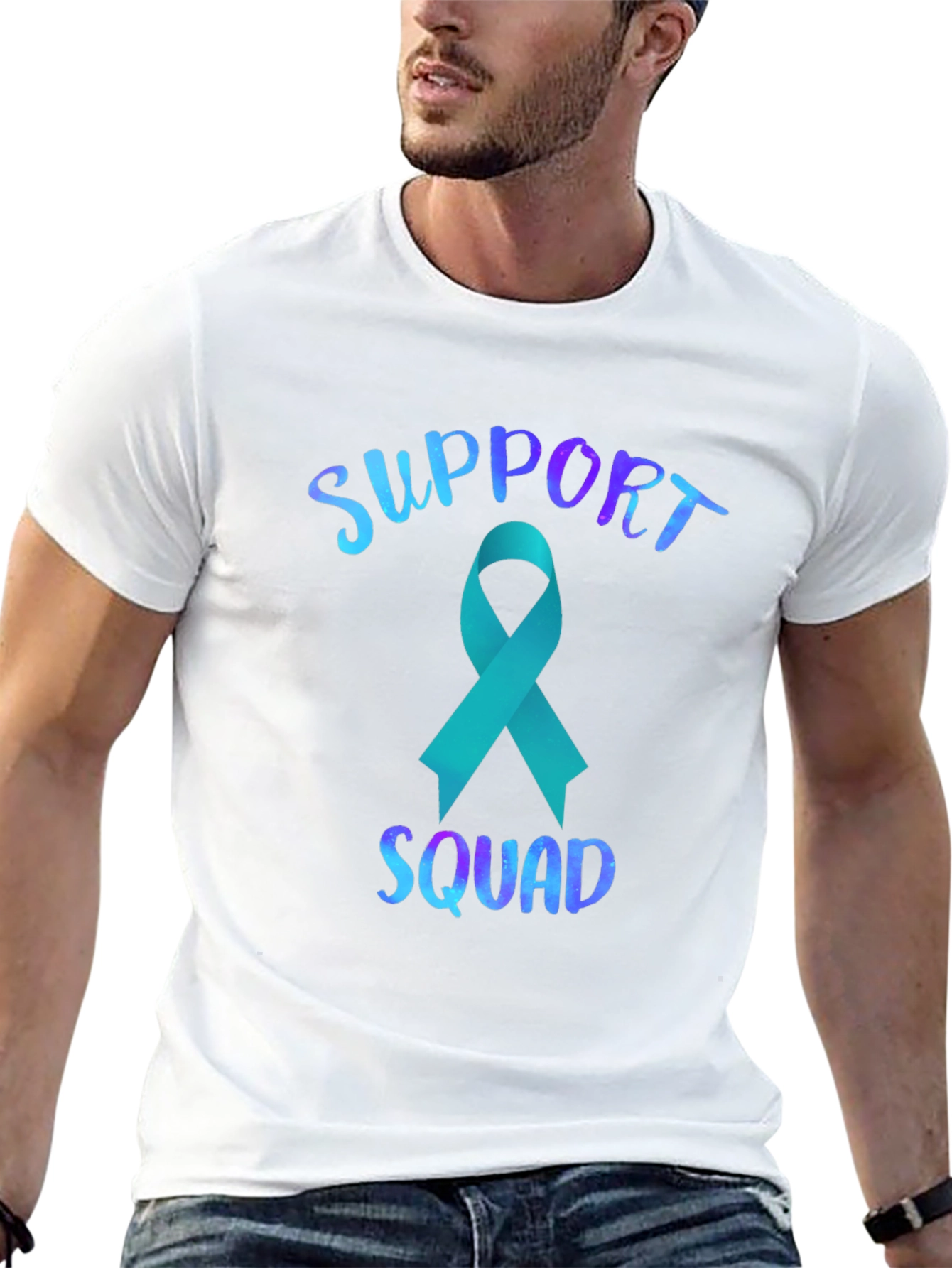 Support Squad Teal Ribbon Graphic Tee