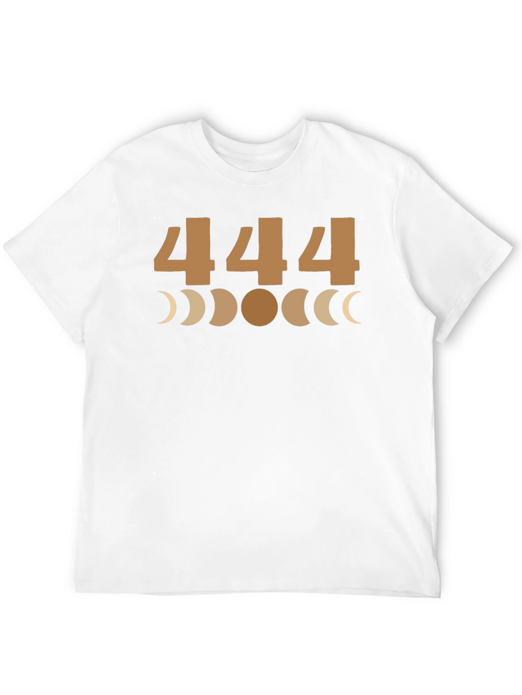 444 Angel Number Moon Phase Graphic Tee - Black