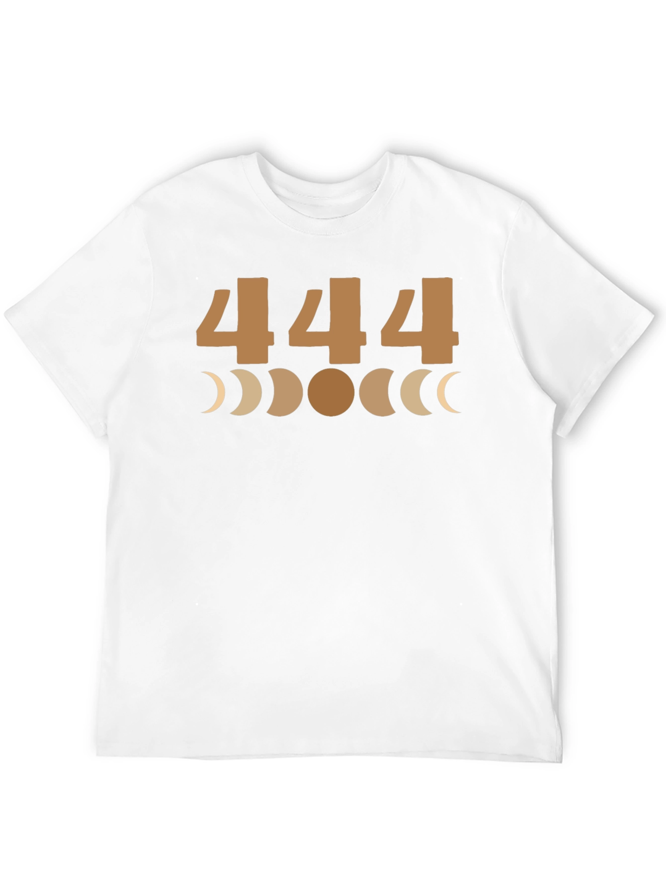 444 Angel Number Moon Phase Graphic Tee - Black