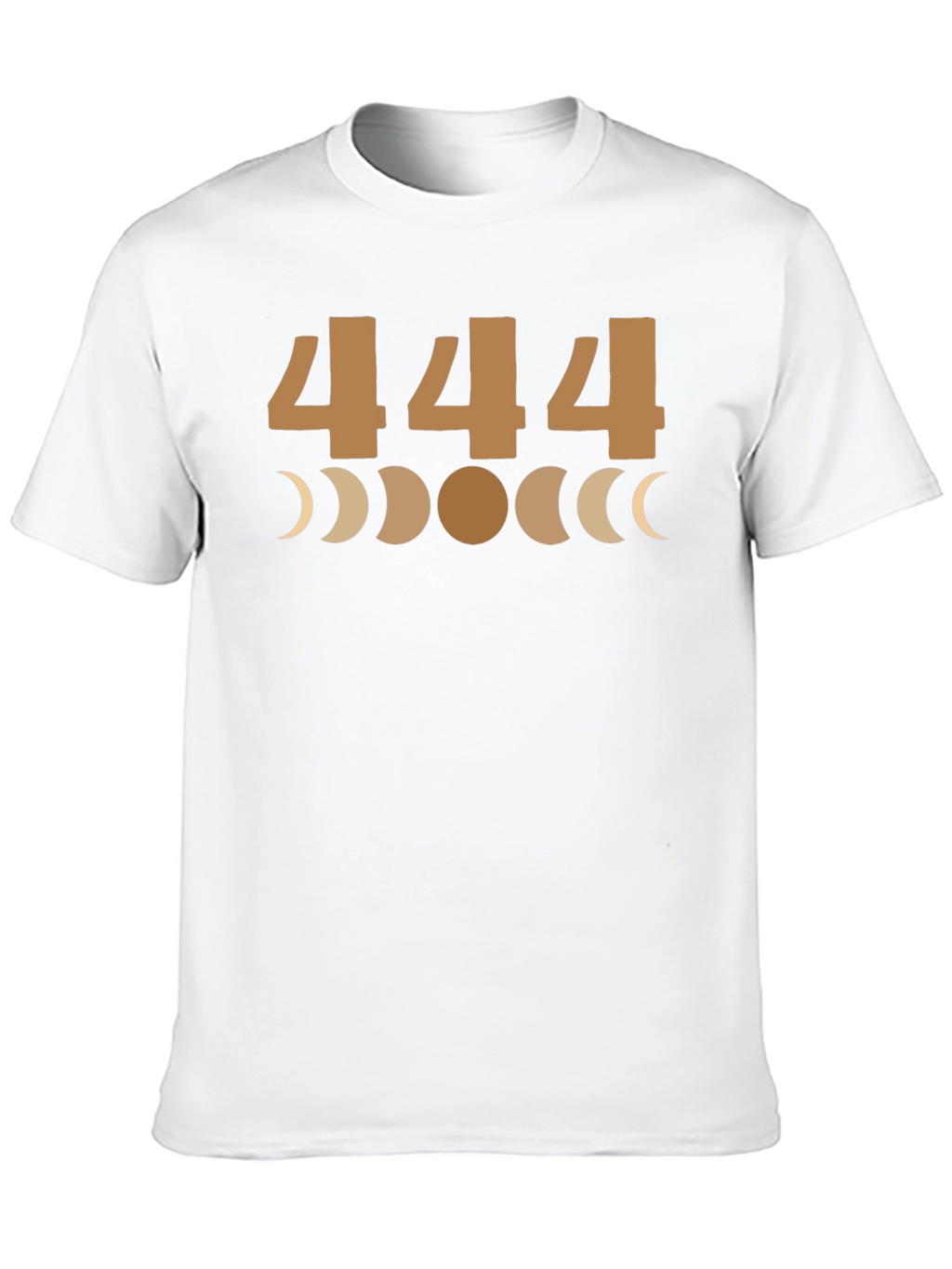 444 Angel Number Moon Phase Graphic Tee - Black