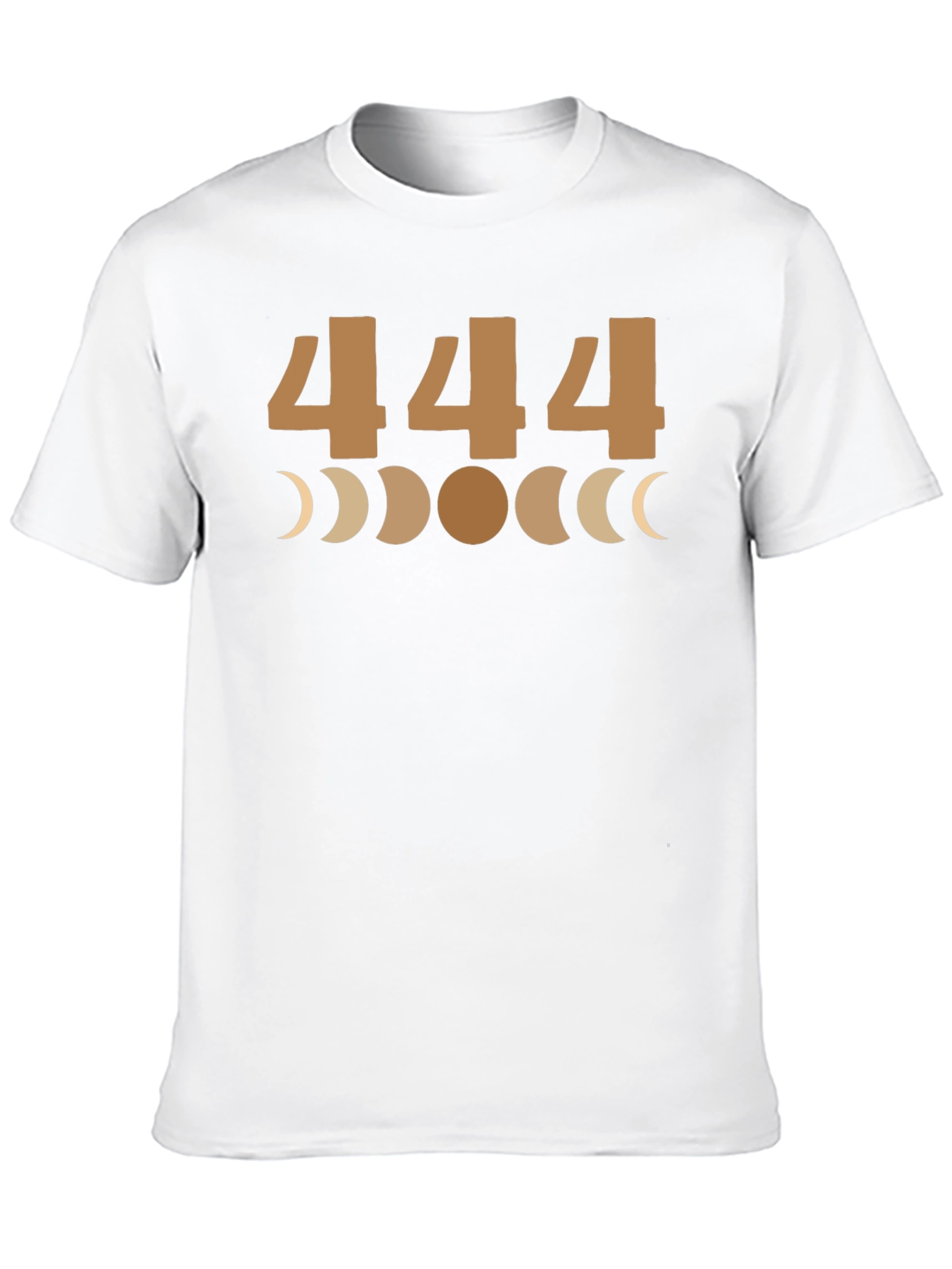 444 Angel Number Moon Phase Graphic Tee - Black