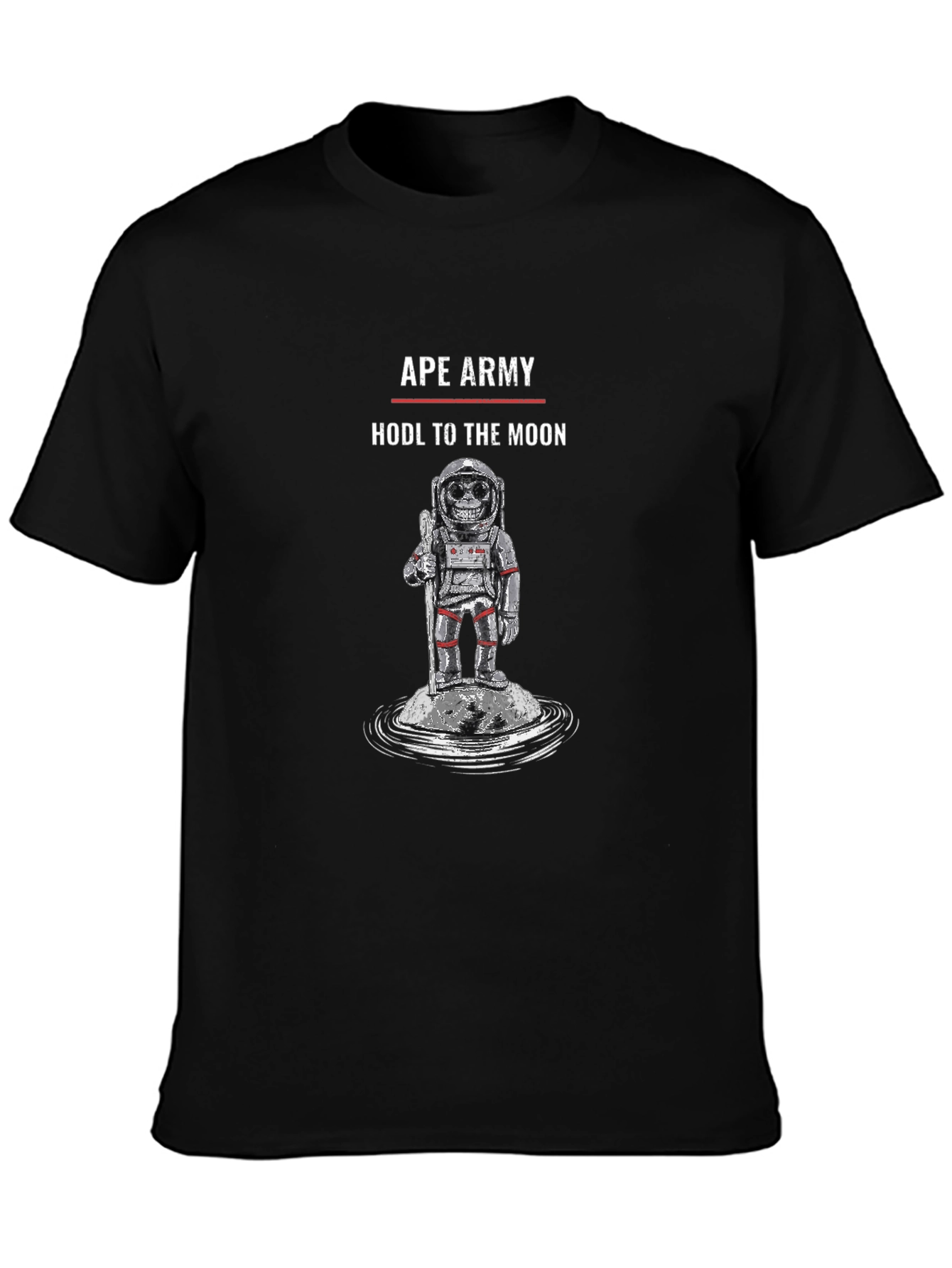 Ape Army HODL to the Moon Black T-Shirt