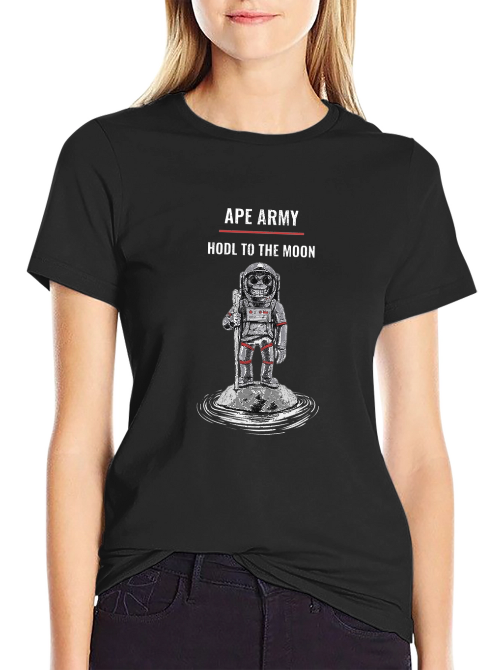 Ape Army HODL to the Moon Black T-Shirt