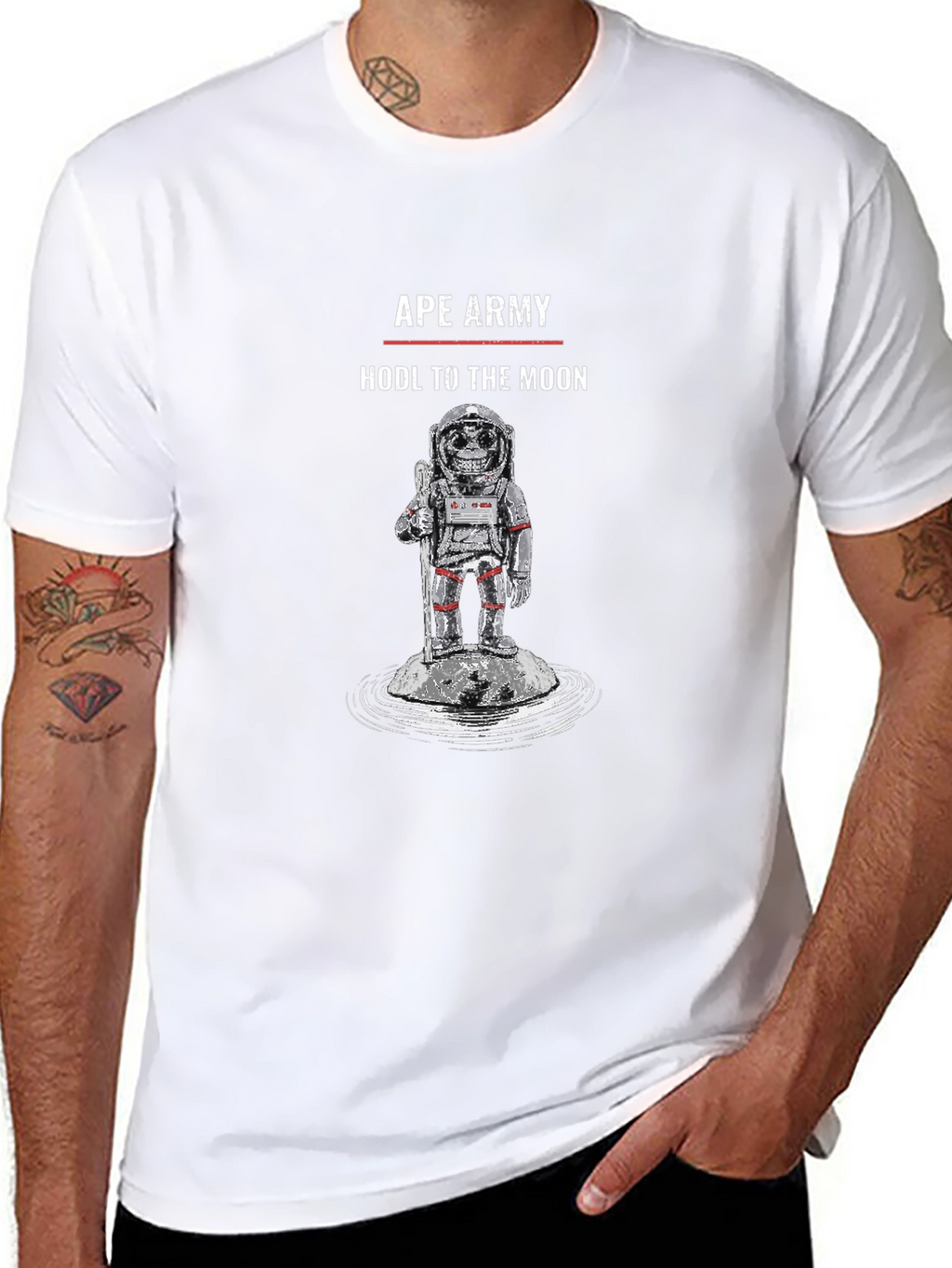 Ape Army HODL to the Moon Black T-Shirt