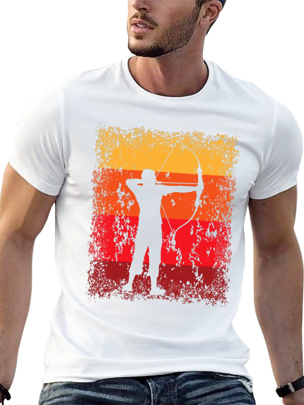 Archery Silhouette Graphic Tee - Retro Archer T-Shirt