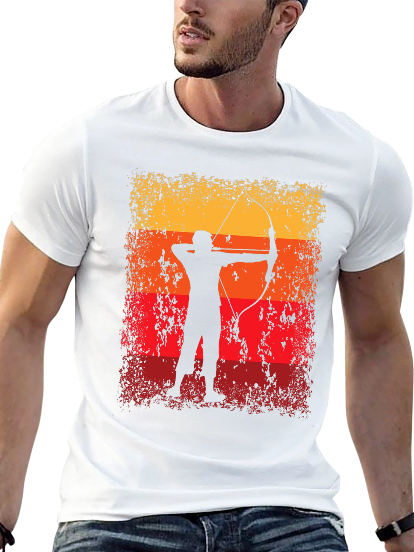 Archery Silhouette Graphic Tee - Retro Archer T-Shirt