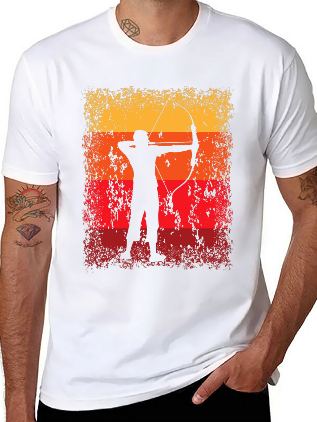 Archery Silhouette Graphic Tee - Retro Archer T-Shirt