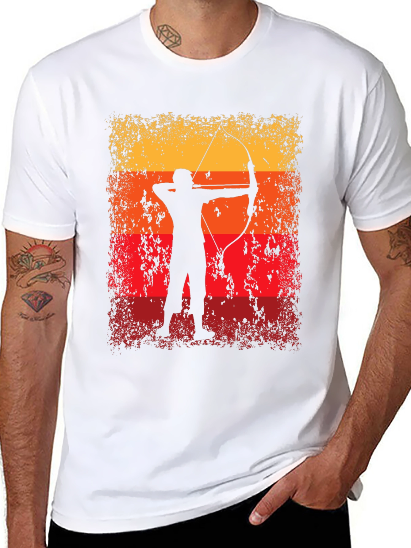 Archery Silhouette Graphic Tee - Retro Archer T-Shirt