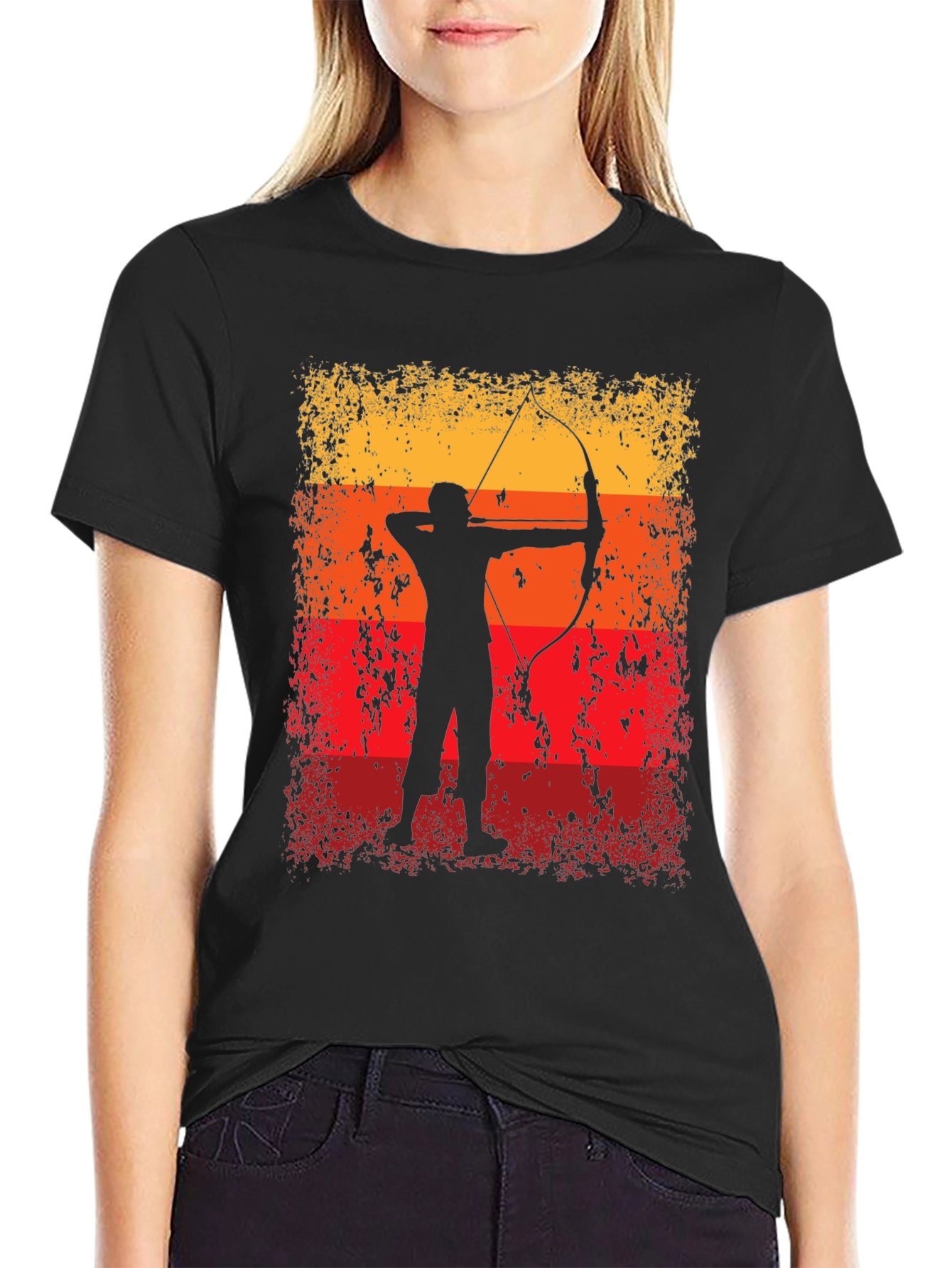 Archery Silhouette Graphic Tee - Retro Archer T-Shirt