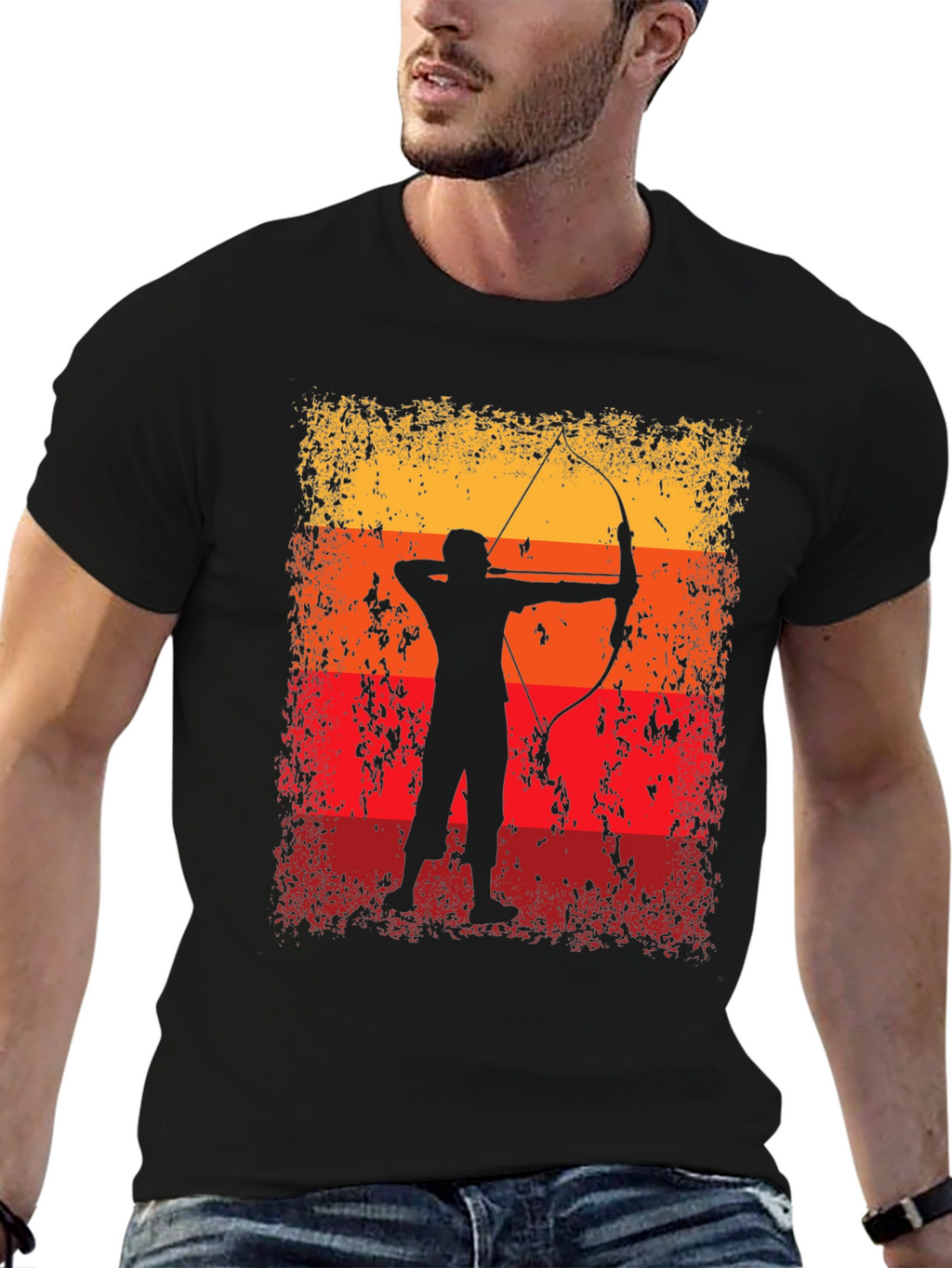 Archery Silhouette Graphic Tee - Retro Archer T-Shirt