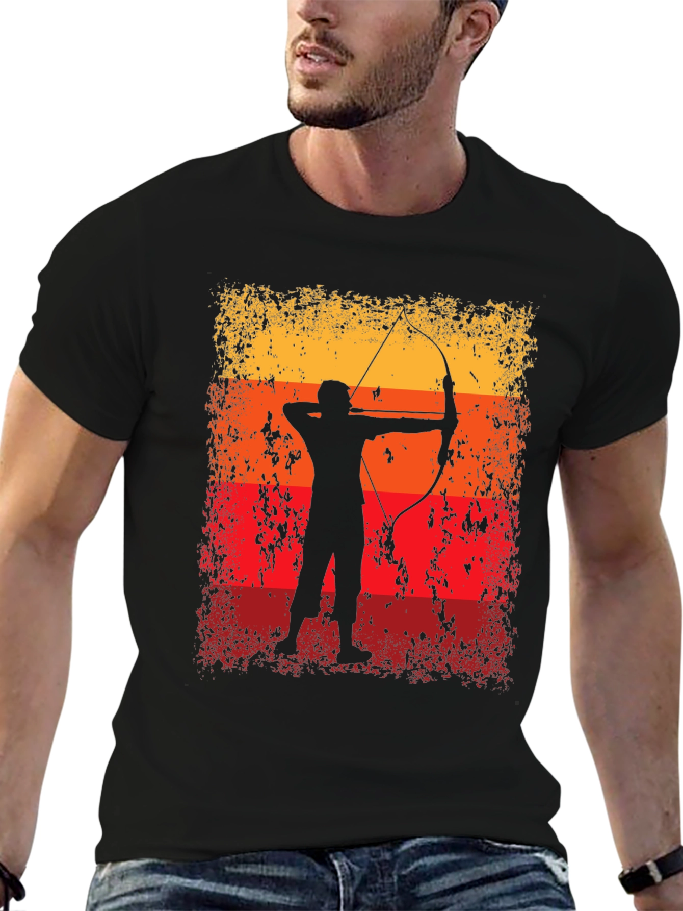 Archery Silhouette Graphic Tee - Retro Archer T-Shirt