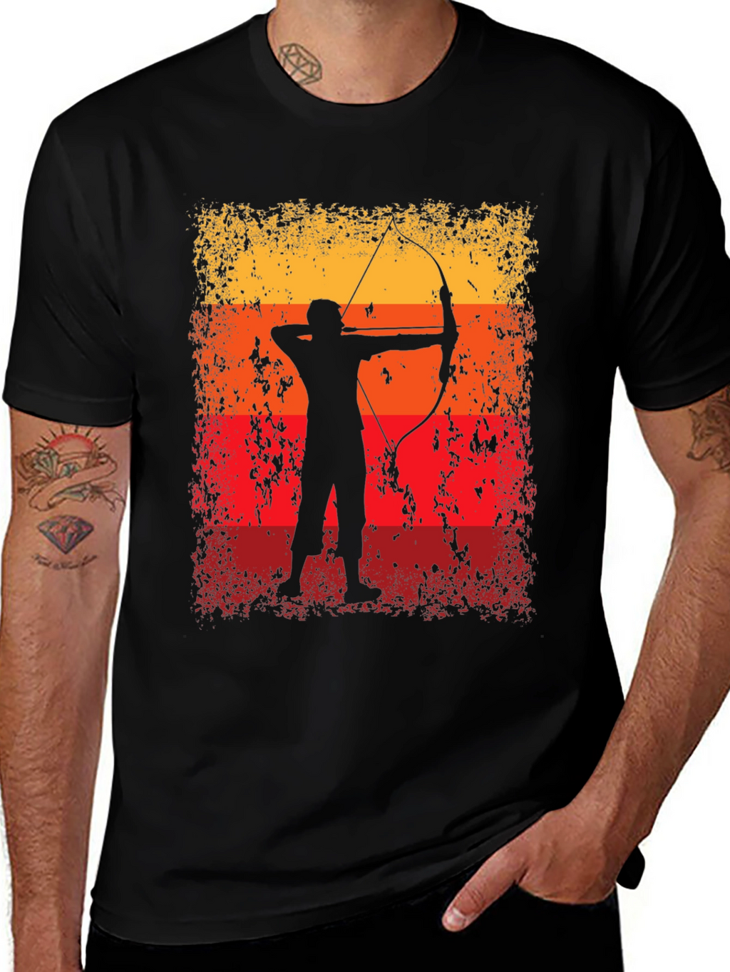 Archery Silhouette Graphic Tee - Retro Archer T-Shirt