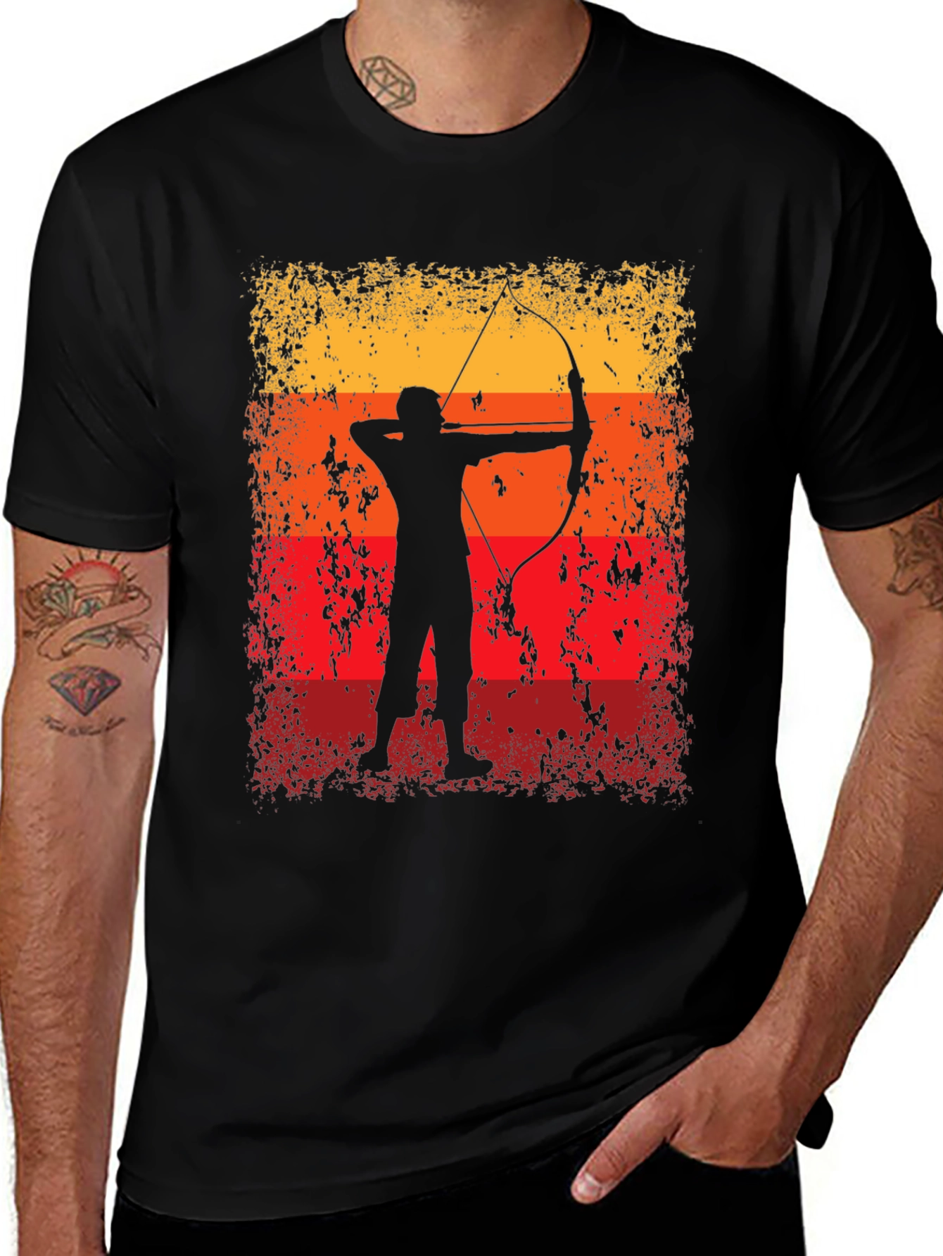 Archery Silhouette Graphic Tee - Retro Archer T-Shirt