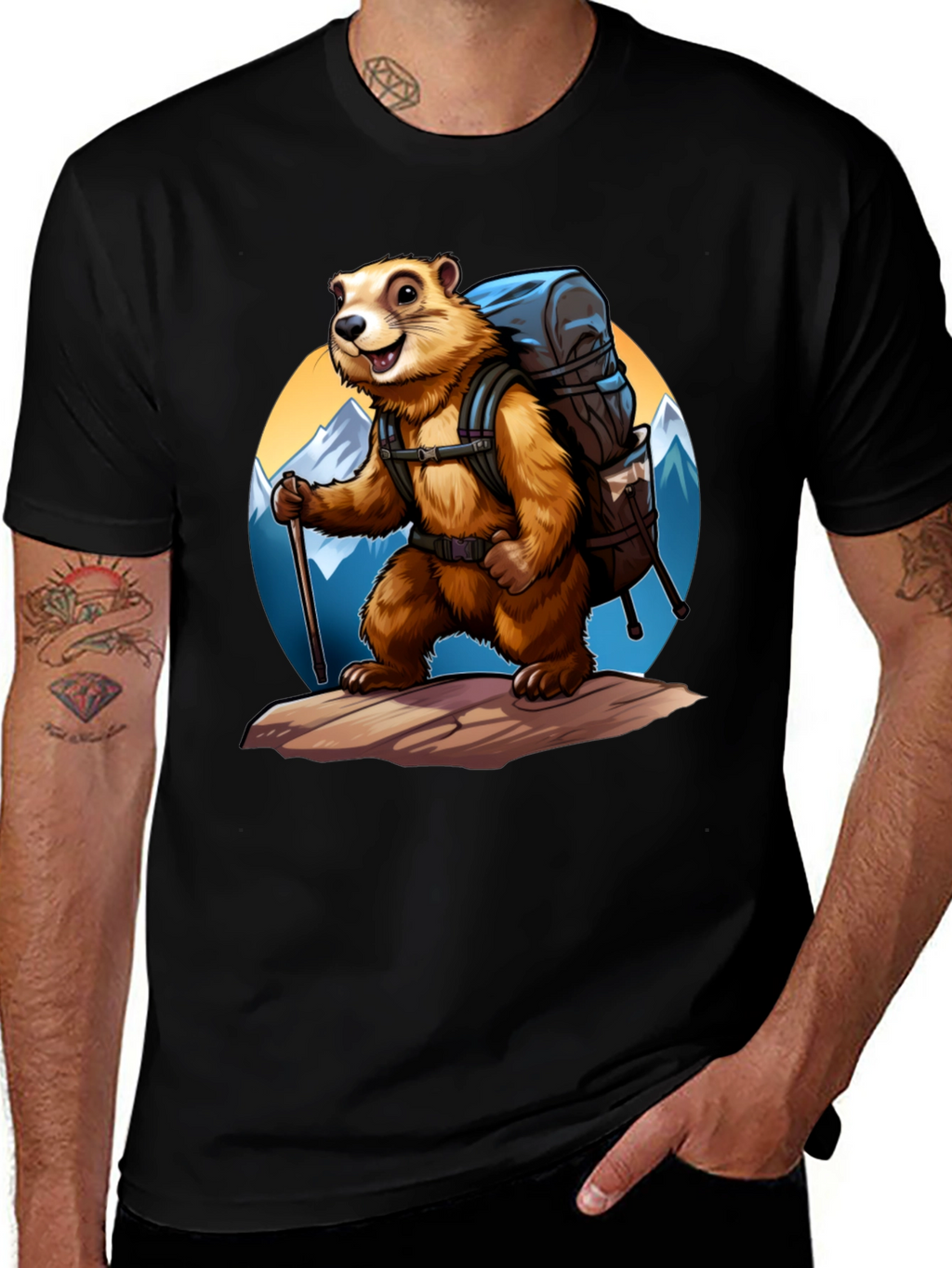 Hiking Marmot Graphic Tee - Adventure Ready!