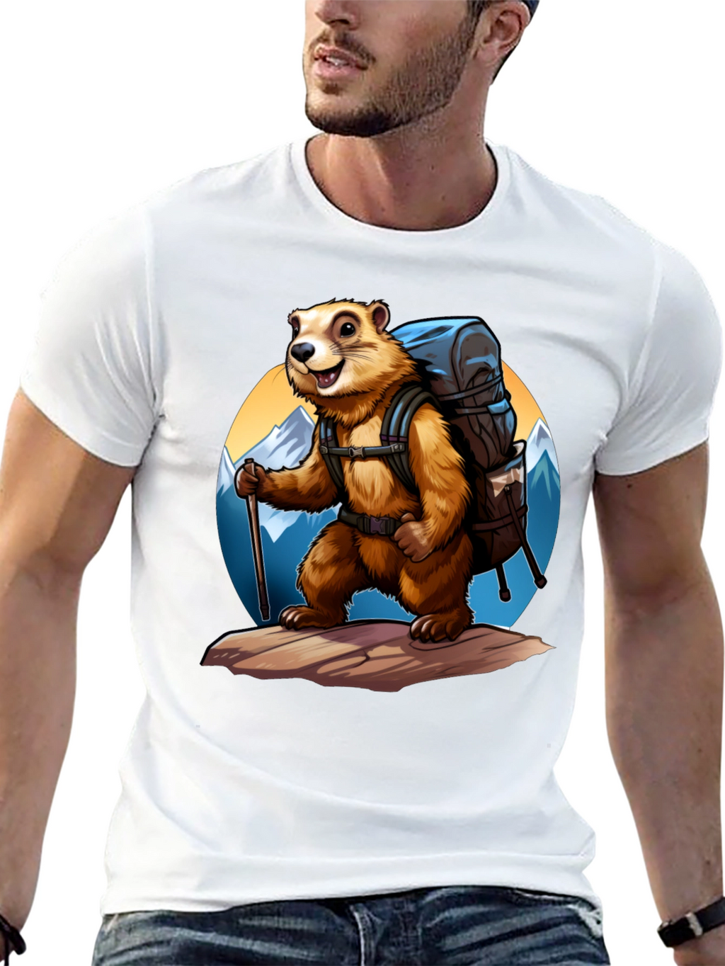 Hiking Marmot Graphic Tee - Adventure Ready!