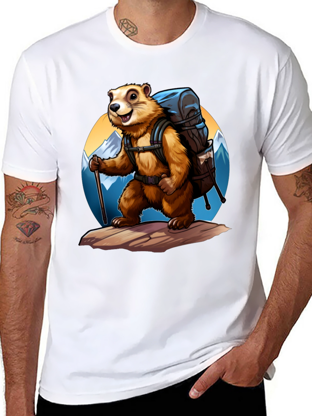 Hiking Marmot Graphic Tee - Adventure Ready!