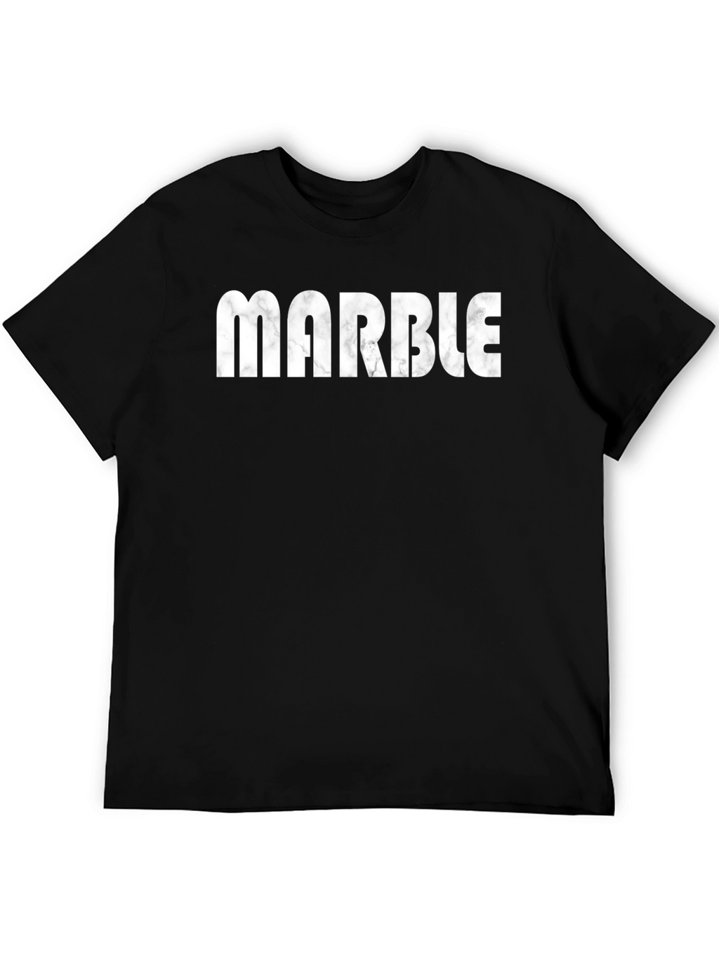 Marble Graphic Print Mens Black T-Shirt