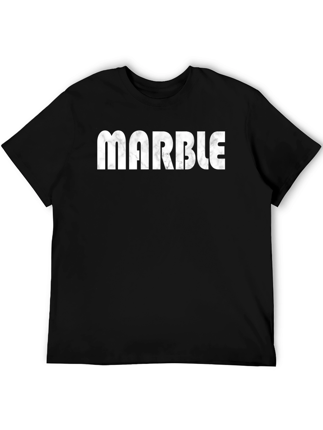 Marble Graphic Print Mens Black T-Shirt