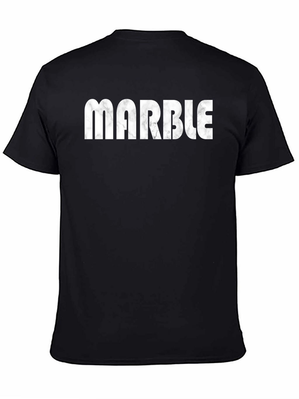 Marble Graphic Print Mens Black T-Shirt