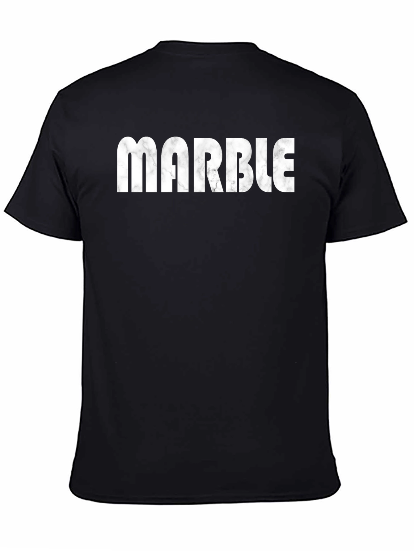 Marble Graphic Print Mens Black T-Shirt