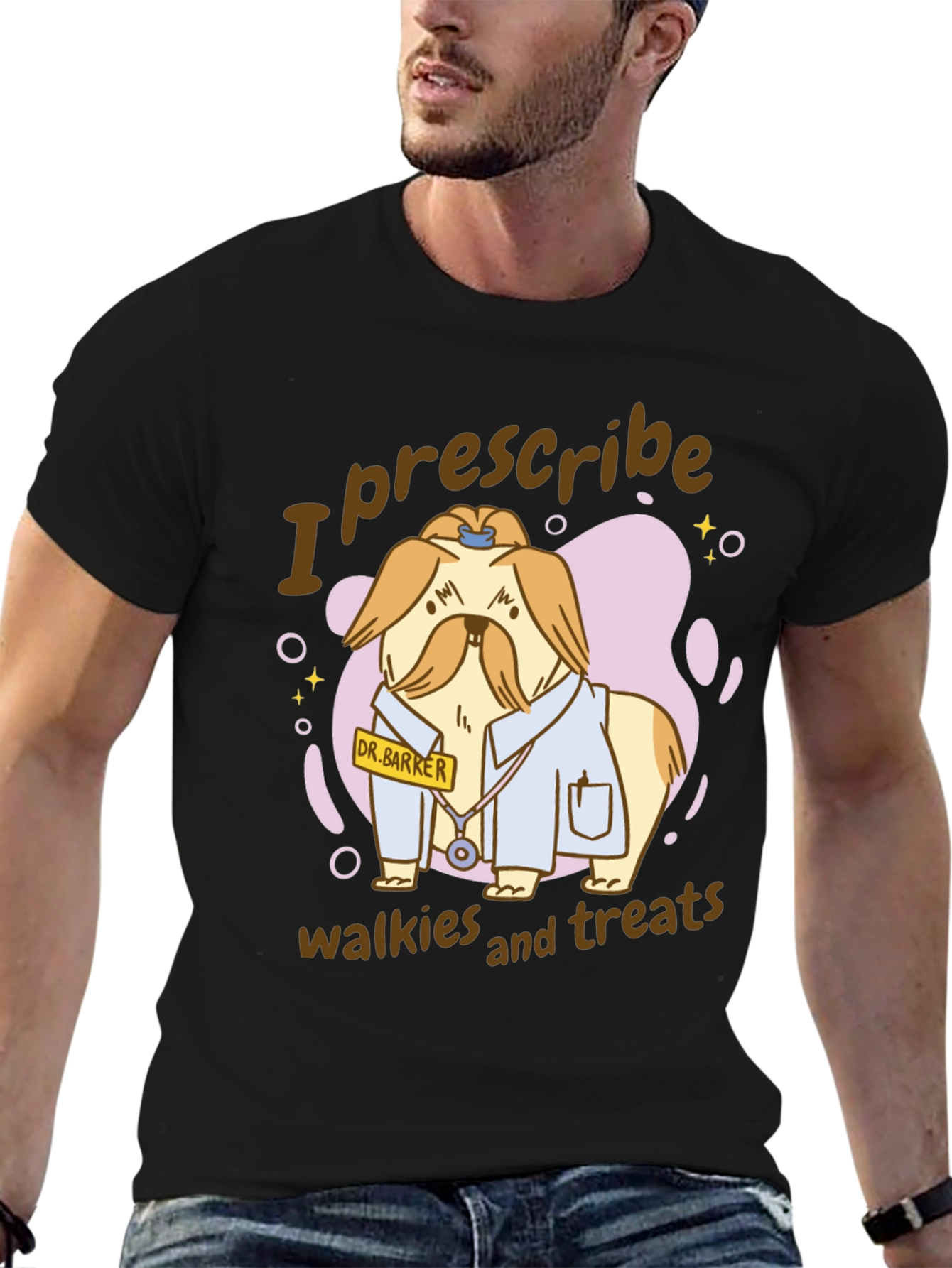Funny Dog Doctor T-Shirt - I Prescribe Walkies and Treats