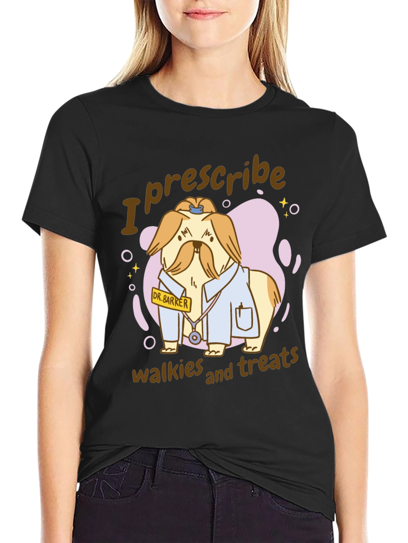 Funny Dog Doctor T-Shirt - I Prescribe Walkies and Treats