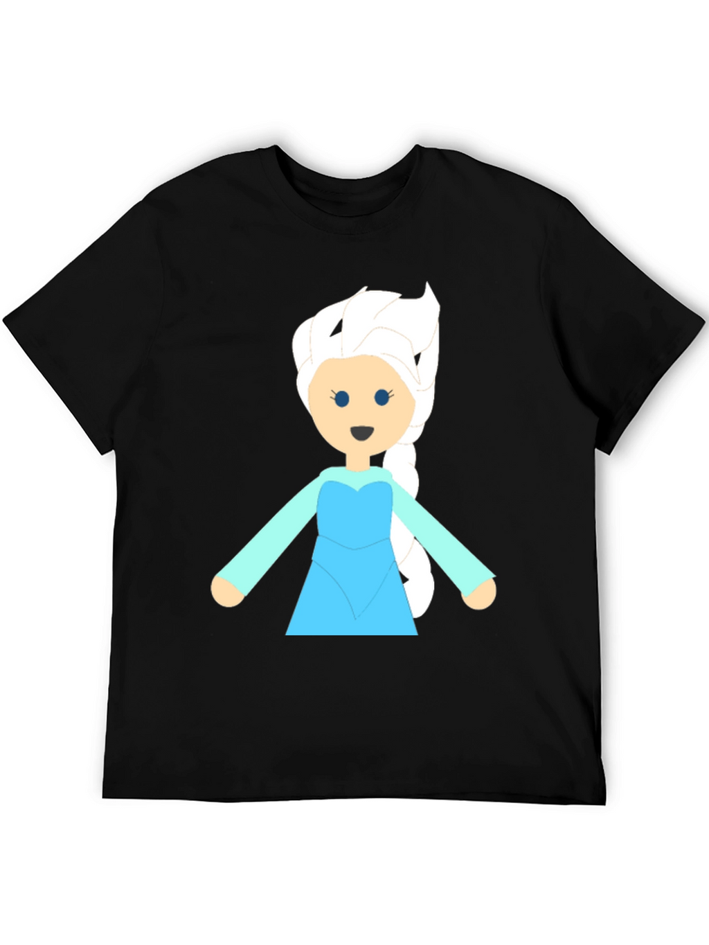 Frozen Cartoon Character Graphic Tee - Black
