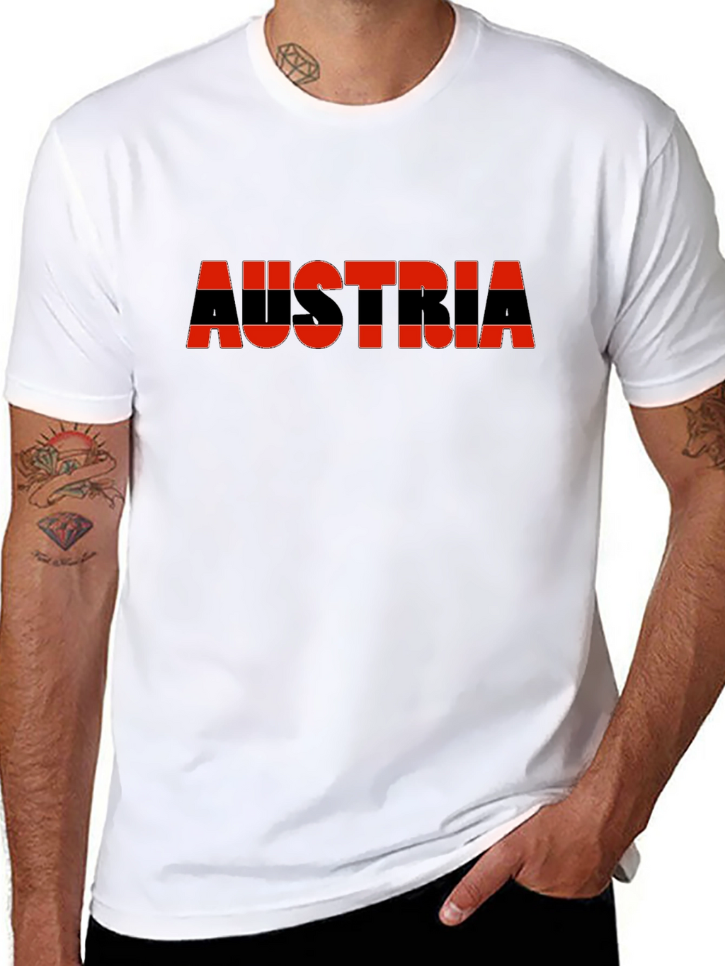 Austria Flag T-Shirt - Black Tee