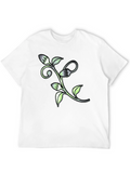 Floral Vine Graphic T-Shirt - Black